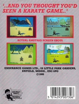 International Karate (UK) (1986) box cover back
